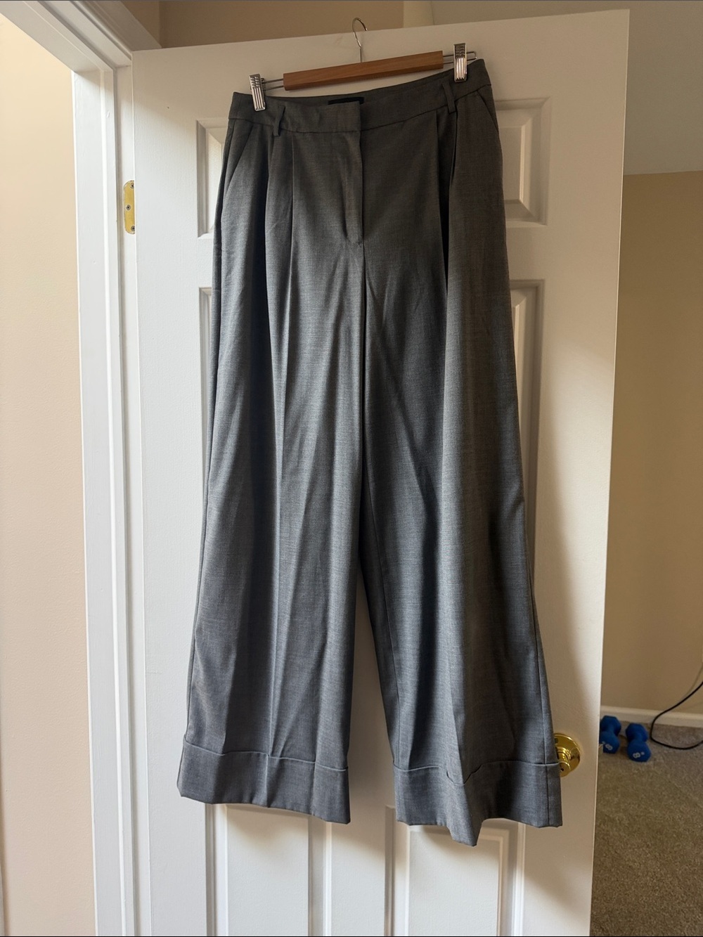 Express Women's Gray Wide-Leg Dress Pants